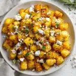 baked feta roast potatoes - featured image