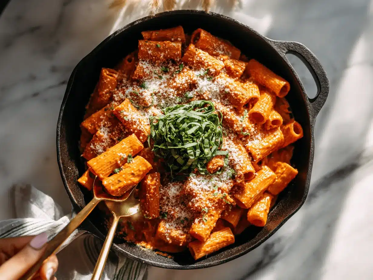 Carbone spicy rigatoni preparation steps