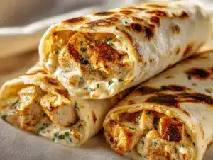 cheesy garlic chicken wraps - featured image
