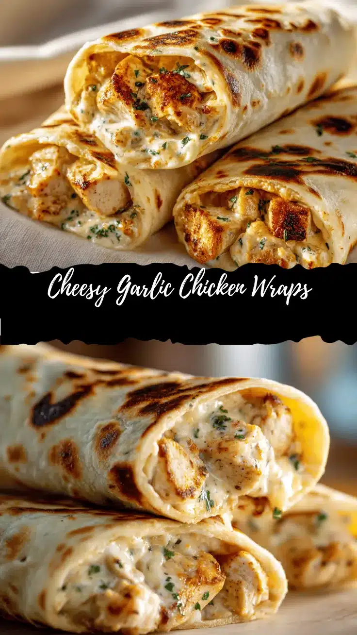 cheesy garlic chicken wraps recipe
