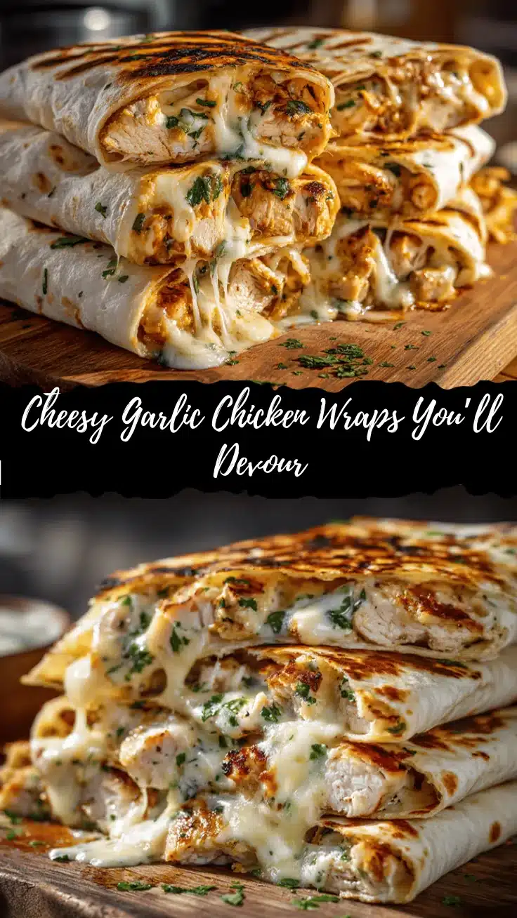 cheesy garlic chicken wraps recipe