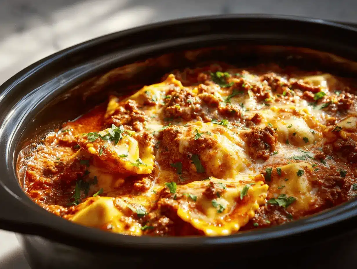 crockpot ravioli lasagna preparation steps