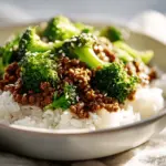 honey garlic ground beef and broccoli stir-fry - featured image