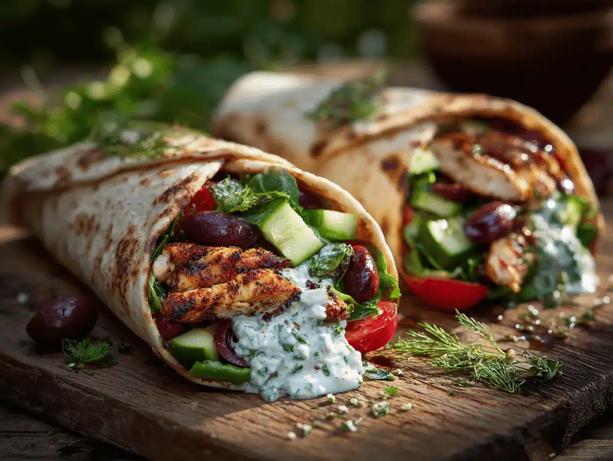 Mediterranean chicken wraps preparation steps