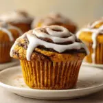 pumpkin cinnamon roll muffins - featured image