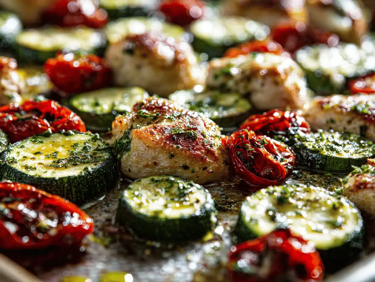 sheet pan Mediterranean chicken - featured image