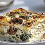 spinach and mushroom white lasagna - featured image