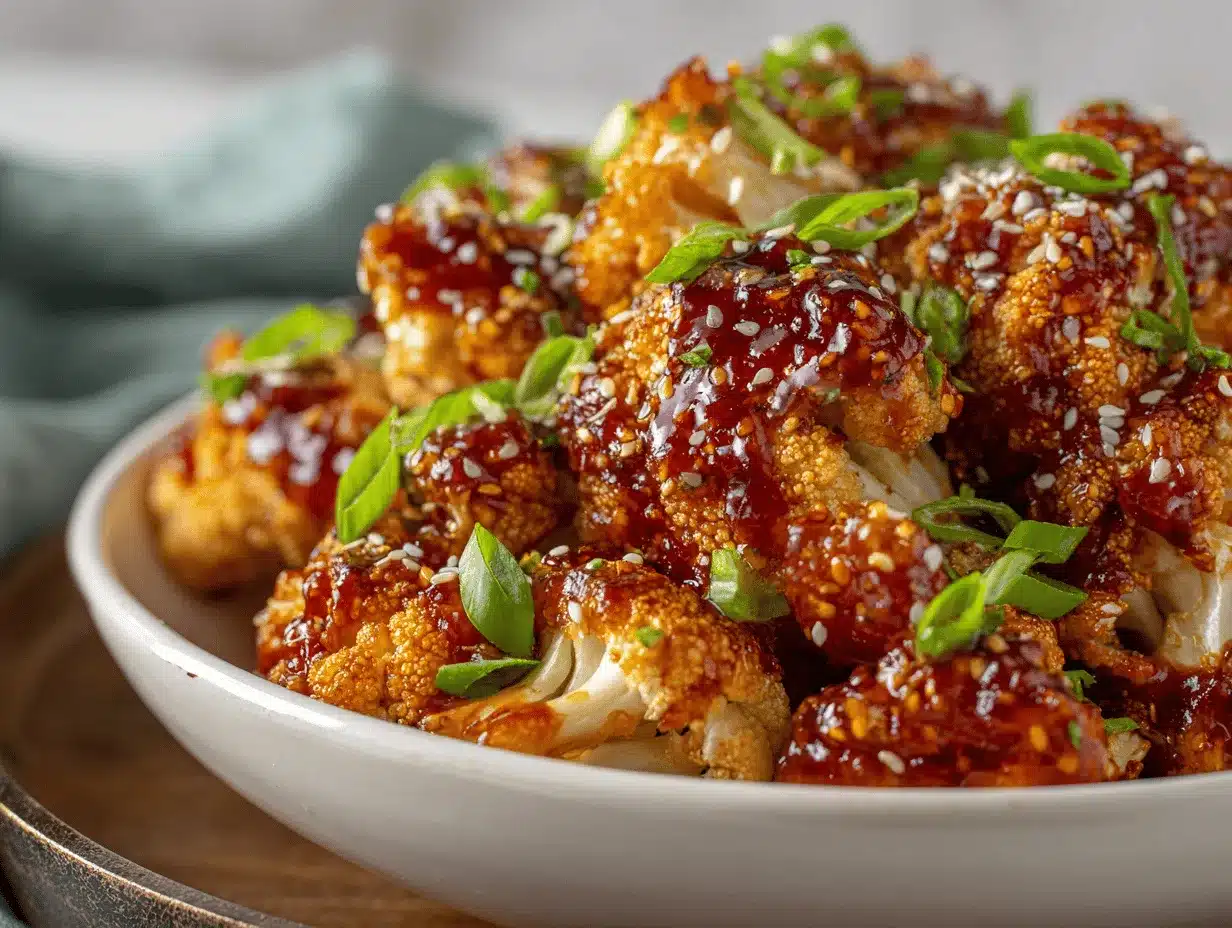 sweet and spicy baked cauliflower preparation steps