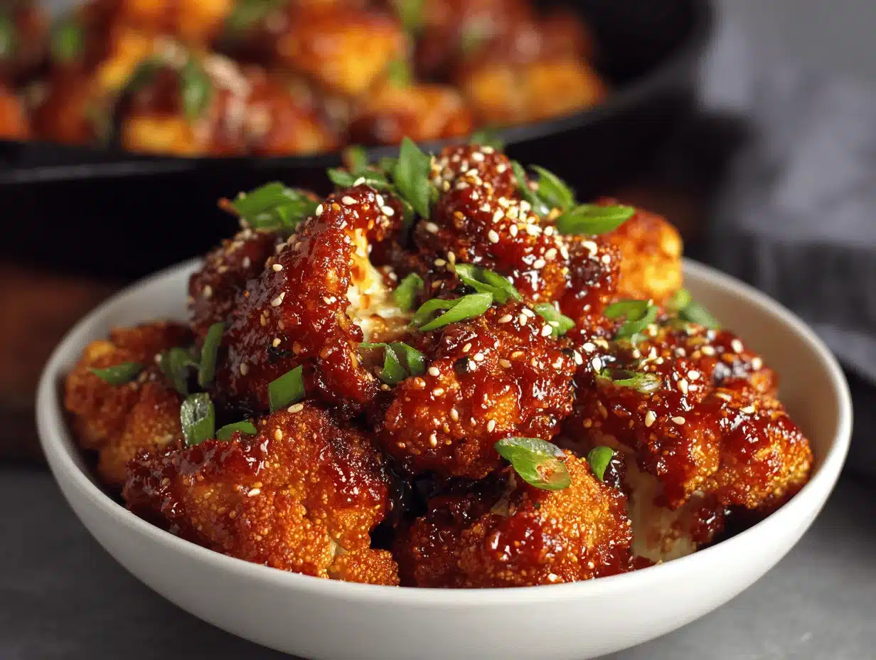 sweet and spicy baked cauliflower - featured image