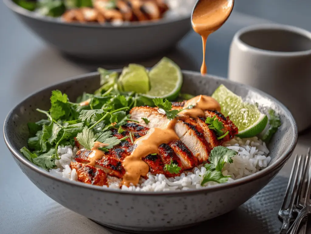 sweet chili chicken bowl - featured image